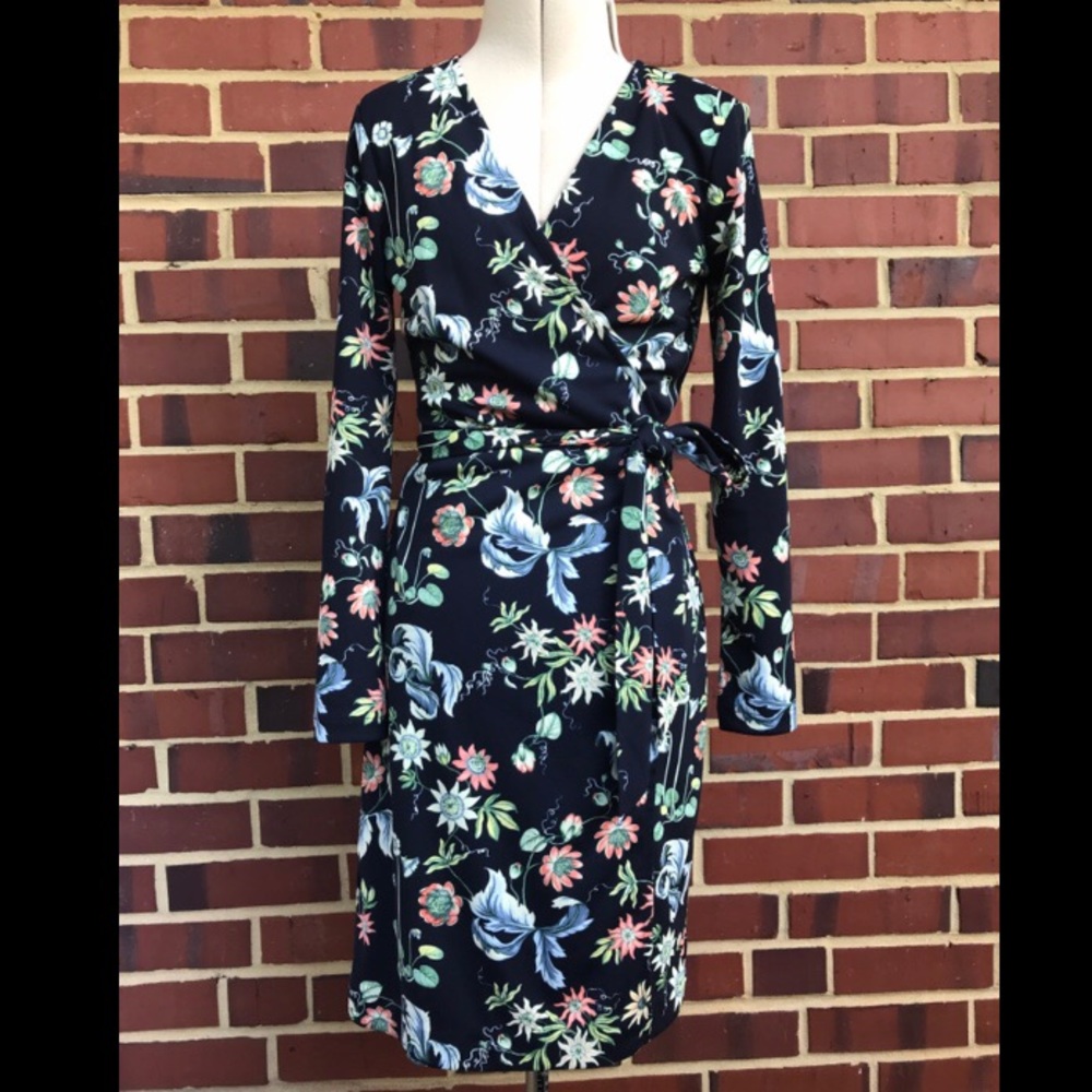 Ann Taylor Floral Jersey Wrap Dress, 0P